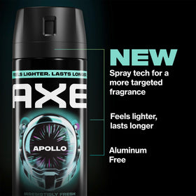 AXE Men Travel Deodorant Bodyspray Apollo on bathroom shelf