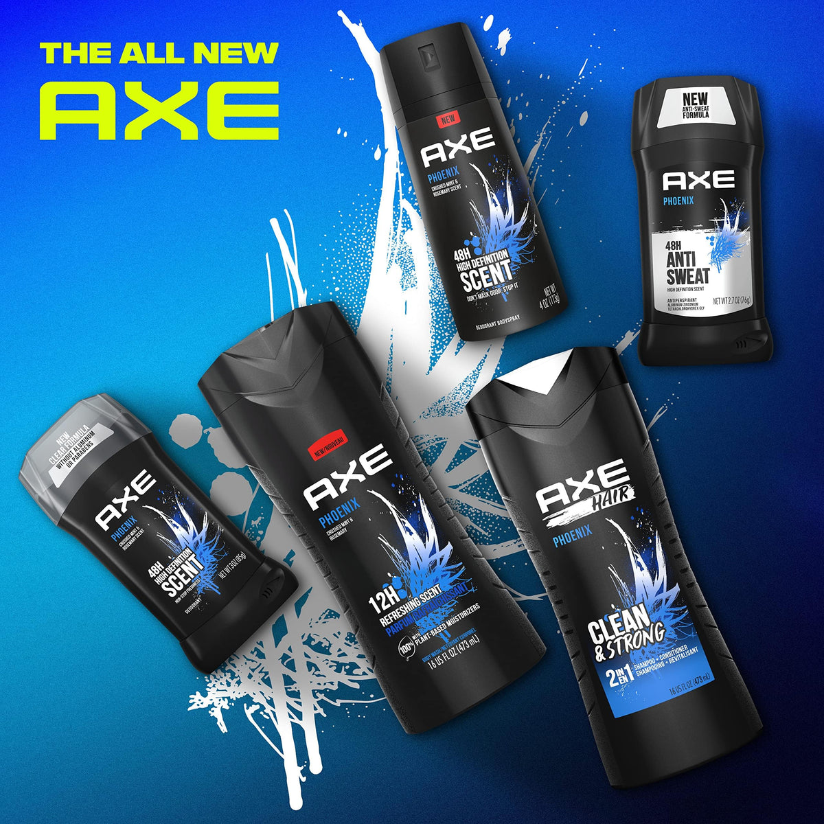 AXE Phoenix Body Wash side view with label