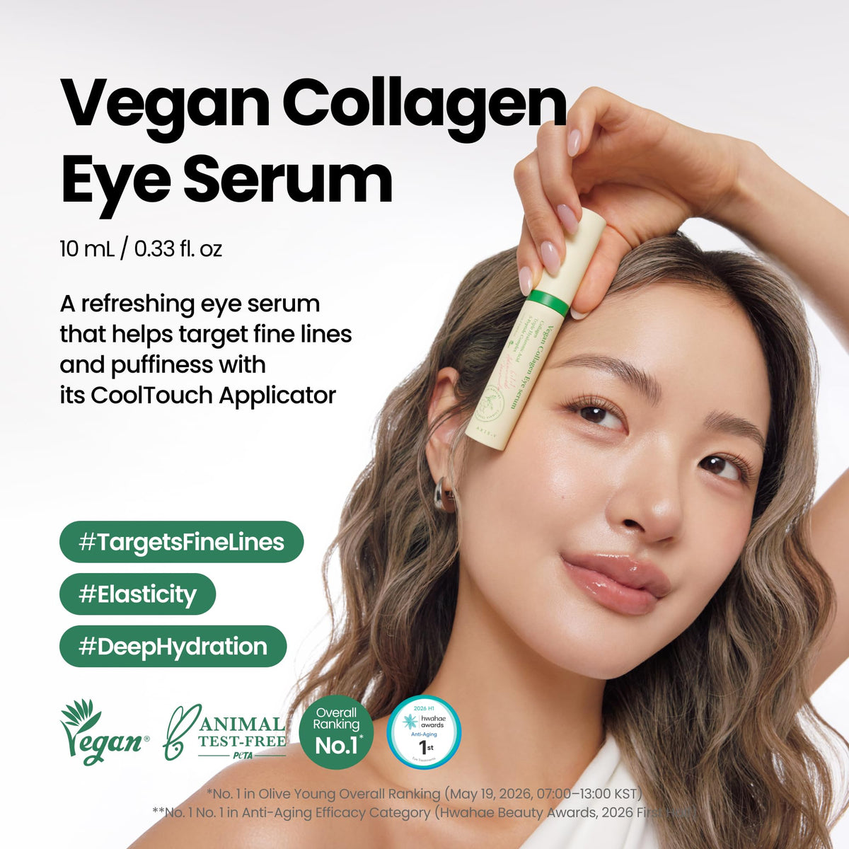 AXIS-Y Vegan Collagen Eye Serum roll-on applicator close-up