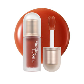 AXIS-Y Vita Glow Lip Oil Cozy Fig front view with glossy finish