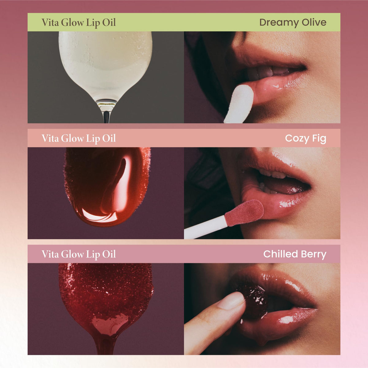 AXIS-Y Vita Glow Lip Oil Dreamy Olive with applicator