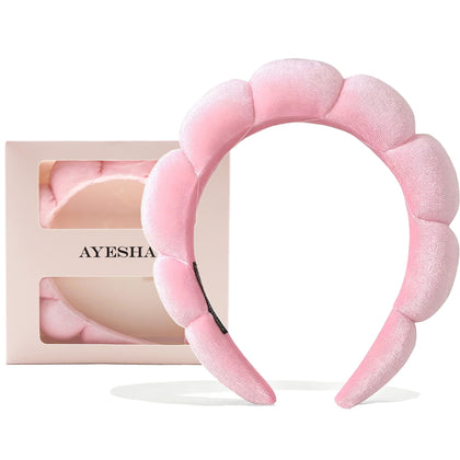 Ayesha Fluffy Bubble Headband front view in white and pastel colours