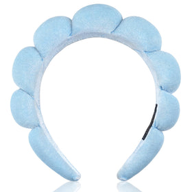 Ayesha fluffy spa headband in a relaxing spa setting