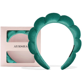 Ayesha Soft Velvet Headband front view in green