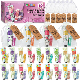 AZEN Hand Cream and Lip Balm Gift Set with Organza Bags