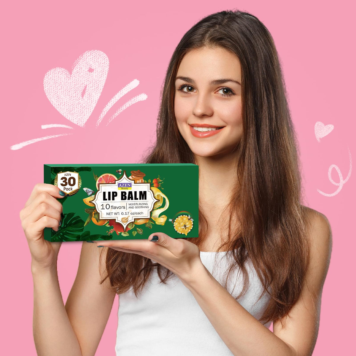 AZEN Lip Balm Peach flavour tube