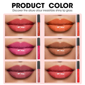 AZEN lip gloss in various shades displayed