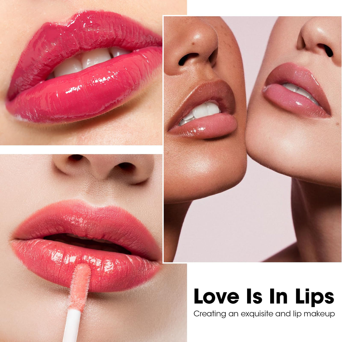 AZEN lip gloss set with a background of makeup accessories