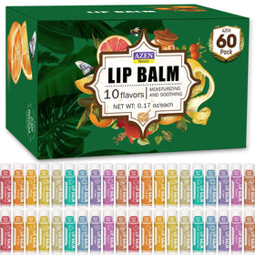 AZEN Natural Lip Balm 60 Pack assorted flavours front view