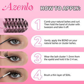 Azenlo lash clusters in different lengths