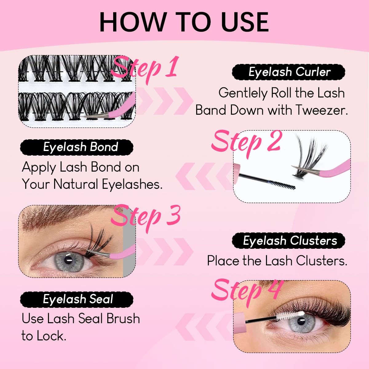 Azenlo lash clusters kit open showing individual lashes