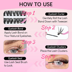 Azenlo lash clusters kit open showing individual lashes