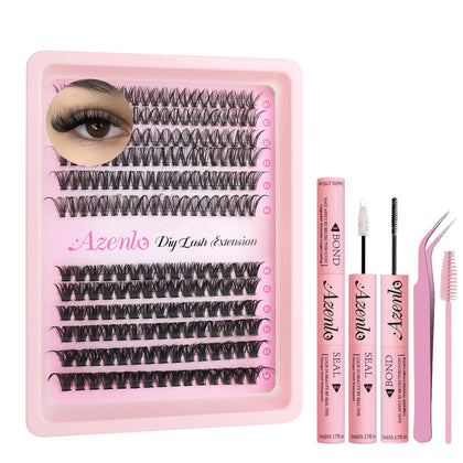 Azenlo Lash Extensions Cluster DIY Lashes kit including 30D and 80D clusters