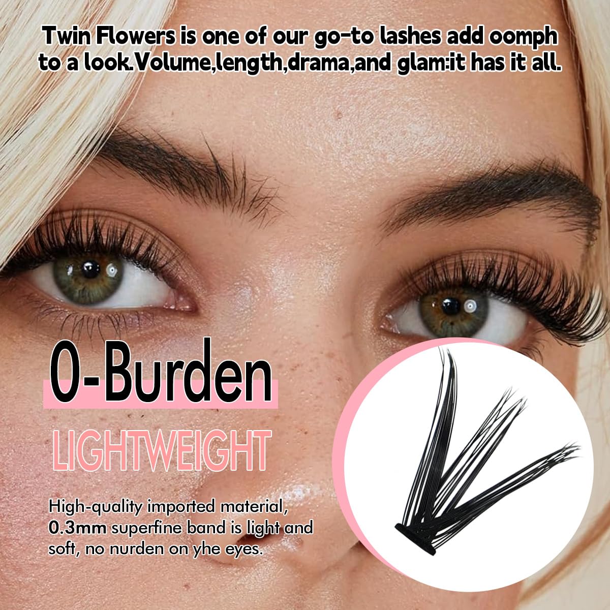 Azenlo Wispy Eyelash Clusters Kit side view