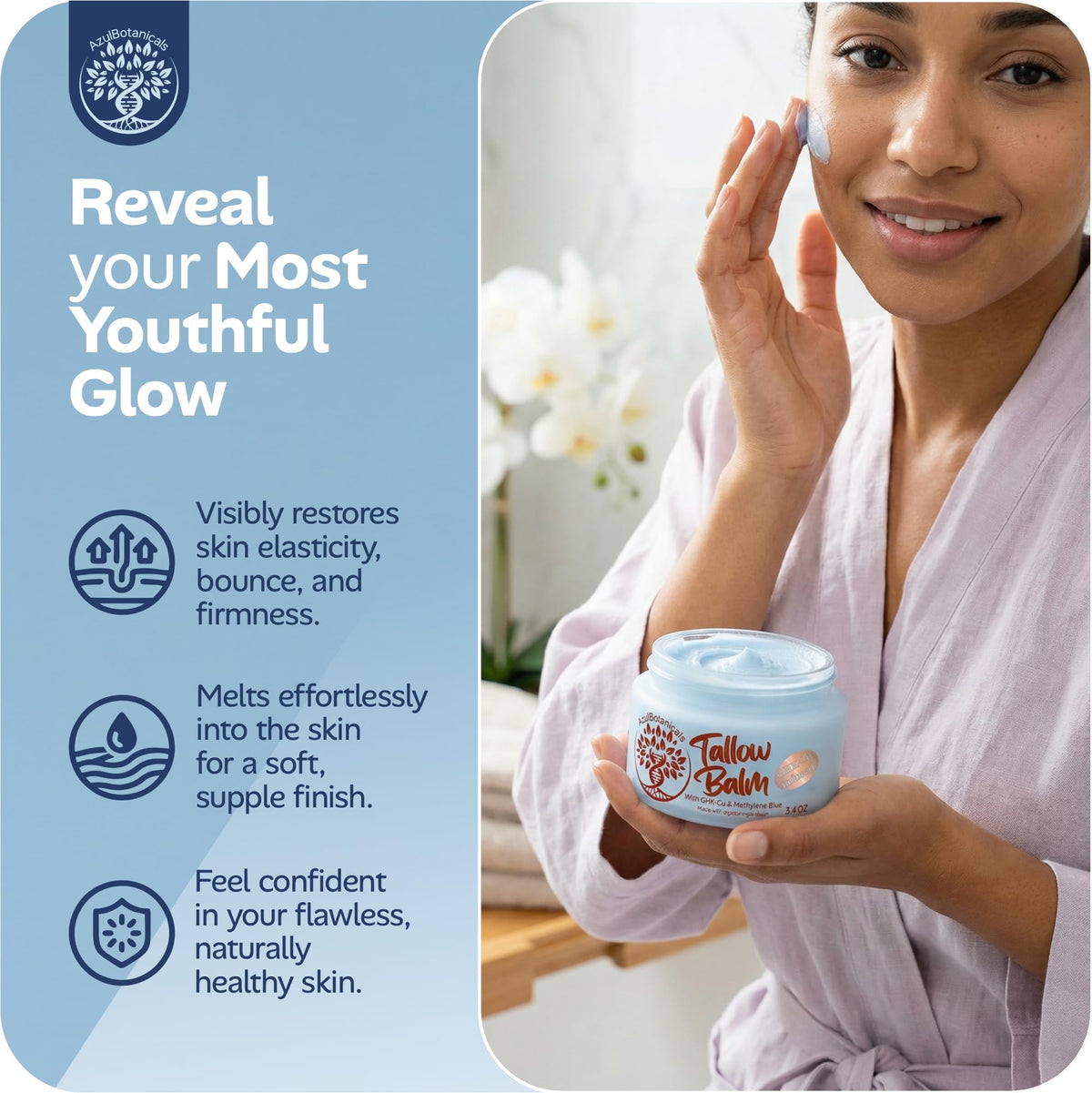 AzulBotanicals GHK-Cu Copper Tallow Balm lifestyle scene