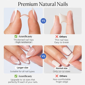 AZUREBEAUT Short Almond Ombre Press On Nails on a hand