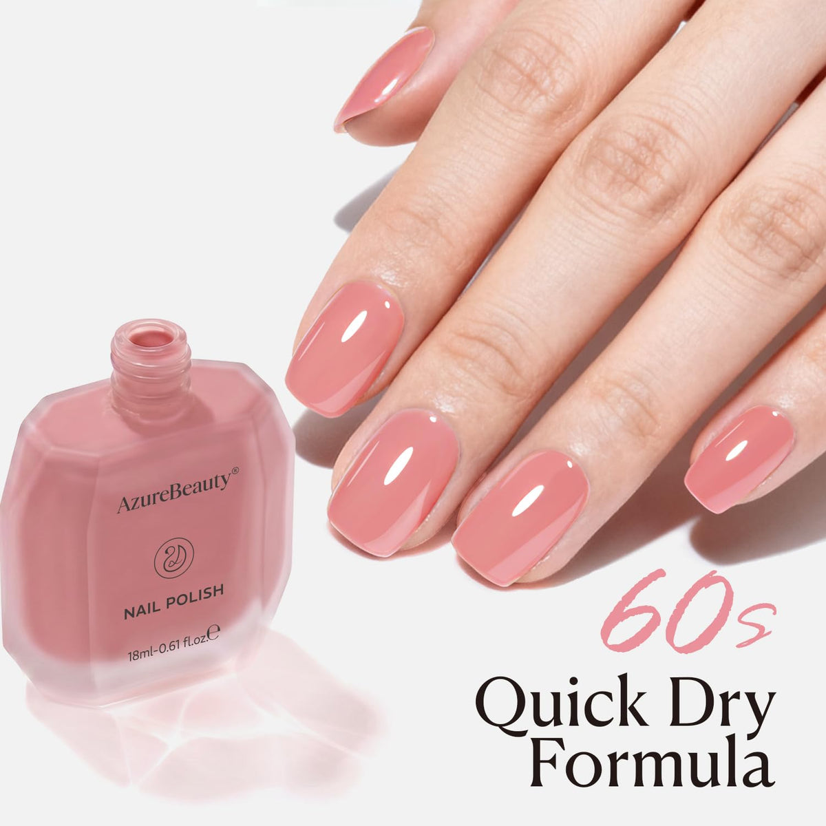 AZUREBEAUTY 18ml Jelly Nail Polish Blush Pink close-up of brush