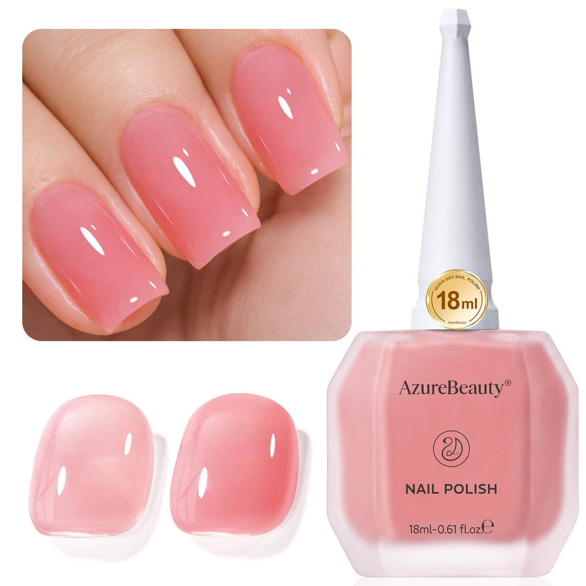 AZUREBEAUTY 18ml Jelly Nail Polish Blush Pink front view