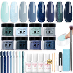 AZUREBEAUTY 30Pcs Dip Powder Nail Kit with 8 colours front view