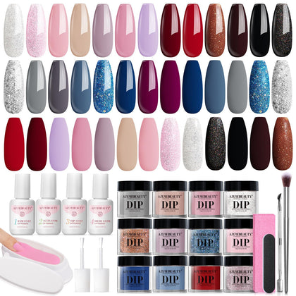 AZUREBEAUTY 31 Pcs Dip Powder Nail Kit with 20 colours front view