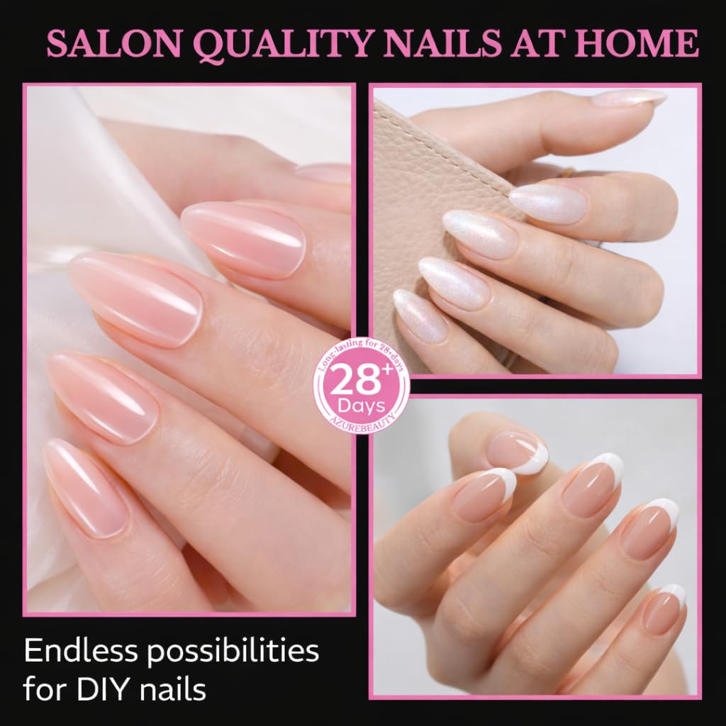 AZUREBEAUTY almond nail tips in clear packaging