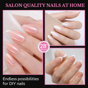 AZUREBEAUTY almond nail tips in clear packaging