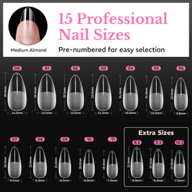 AZUREBEAUTY almond nail tips with a manicure setup