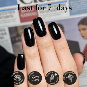 AZUREBEAUTY Black Nail Polish 10ml bottle side view