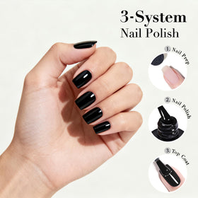 AZUREBEAUTY Black Nail Polish glossy finish on nails