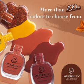 AZUREBEAUTY Brown Nail Polish on a nail art display