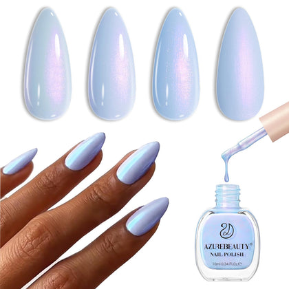 AZUREBEAUTY Celestial Blue Nail Polish front view 10ml bottle
