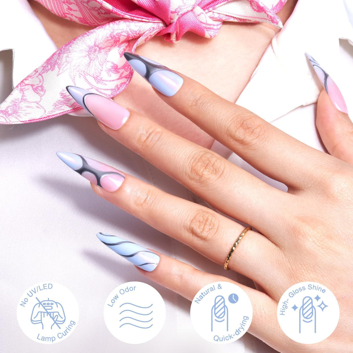 AZUREBEAUTY Celestial Blue Nail Polish in a lifestyle setting