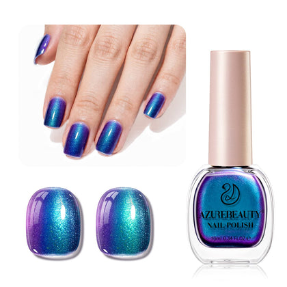 AZUREBEAUTY Chameleon Nail Polish bottle front view with holographic glitter