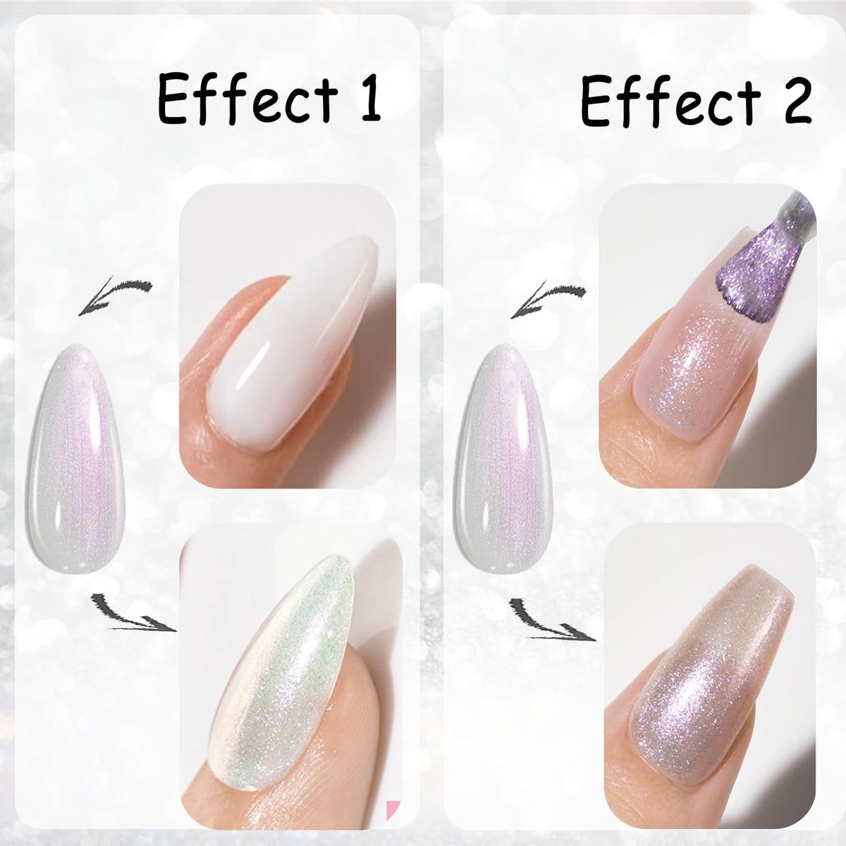 AZUREBEAUTY Chrome Quick Dry Nail Polish Pearl White on nails
