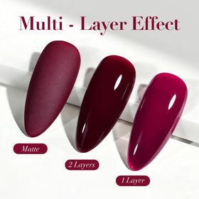 AZUREBEAUTY Dark Red Quick Dry Nail Polish application process