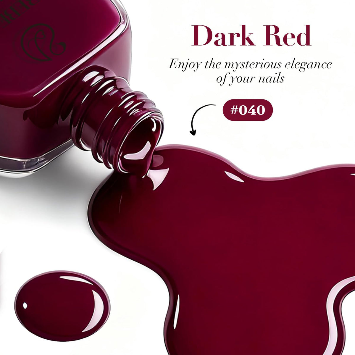 AZUREBEAUTY Dark Red Quick Dry Nail Polish in lifestyle setting