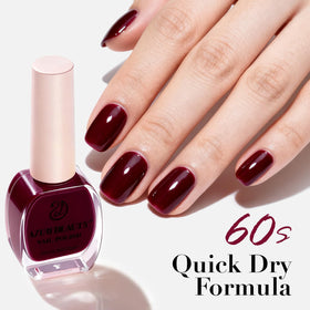 AZUREBEAUTY Dark Red Quick Dry Nail Polish with nail art tools