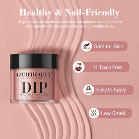 AZUREBEAUTY dip powder kit displayed with vibrant nail art