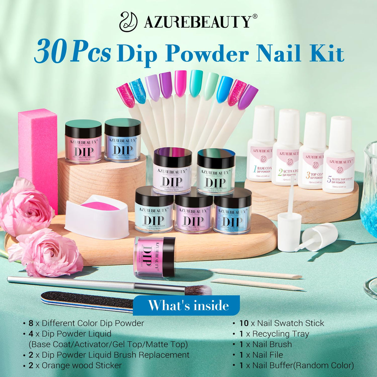 AZUREBEAUTY dip powder kit packaging view