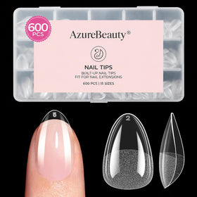 AZUREBEAUTY Extra Short Almond Nail Tips 600pcs front view