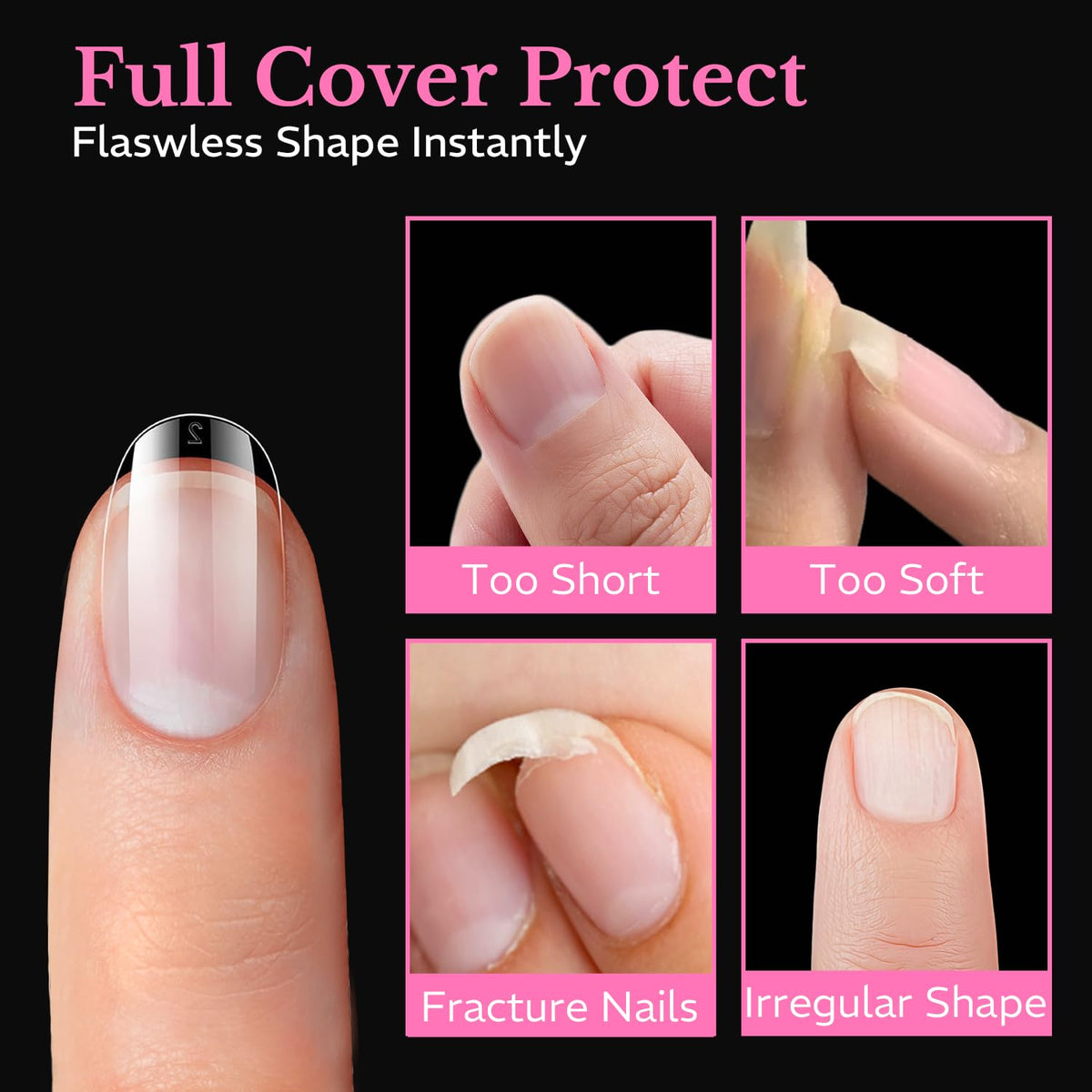 AZUREBEAUTY Extra Short Oval Nail Tips in use on natural nails