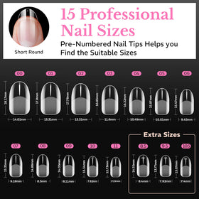 AZUREBEAUTY Extra Short Oval Nail Tips showing inner matte texture