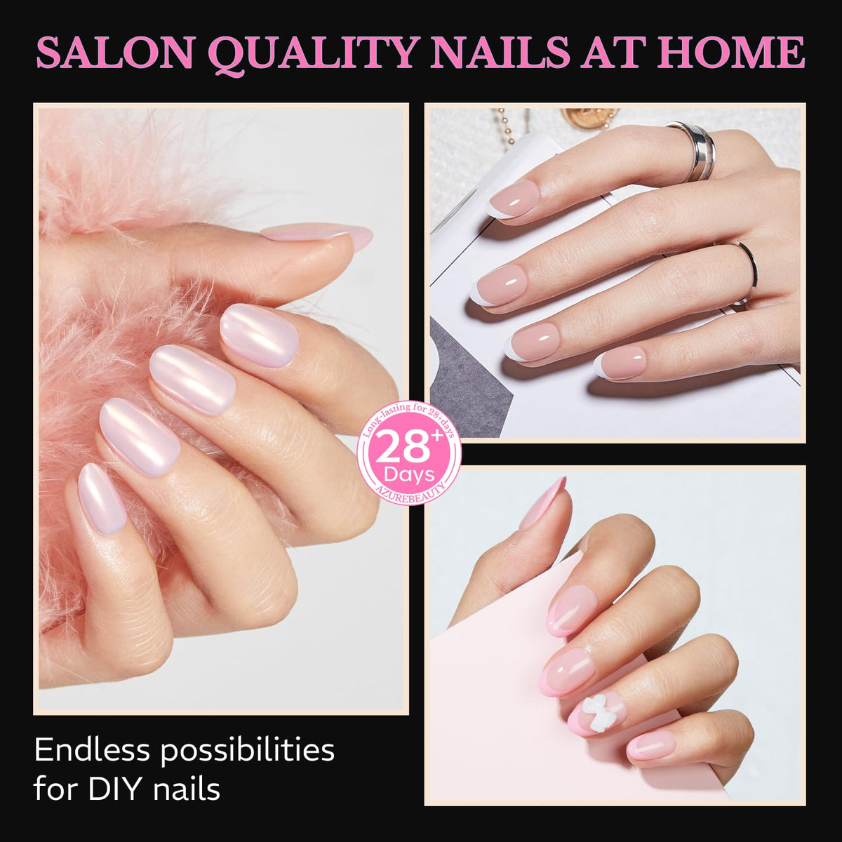 AZUREBEAUTY Extra Short Oval Nail Tips with clear numbering