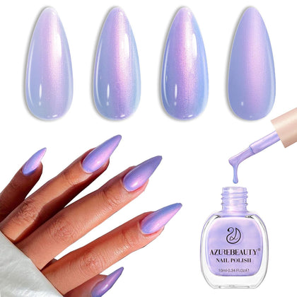 AZUREBEAUTY Galaxy Blue Purple Nail Polish bottle front view