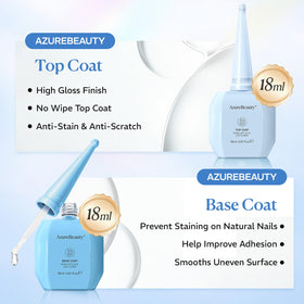 AZUREBEAUTY Gel Base and Top Coat Set 18ml bottles side view