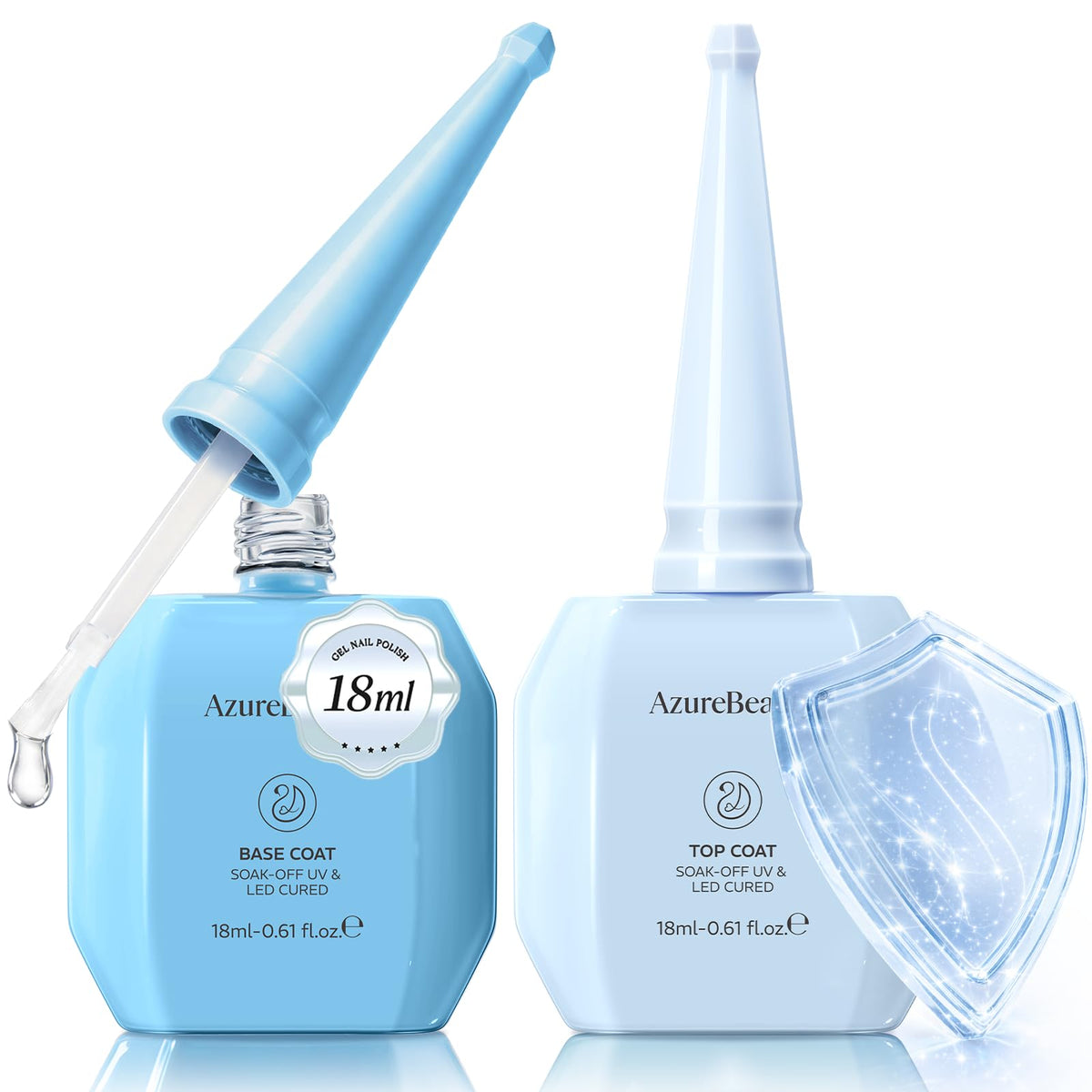 AZUREBEAUTY Gel Base and Top Coat Set 18ml front view