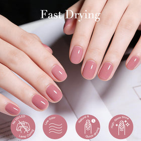 AZUREBEAUTY Hazy Rose Nail Polish applied on nails