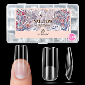 AZUREBEAUTY Medium Square Nail Tips 600pcs front view
