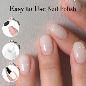 AZUREBEAUTY Milky White Nail Polish application brush