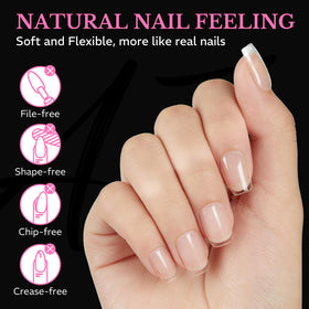 AZUREBEAUTY nail tips showing different sizes and shapes